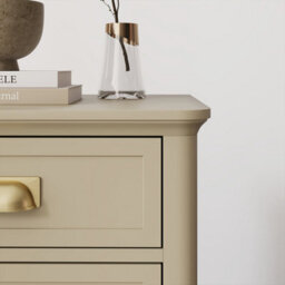 Melody Maison Pair Of 3 Drawer Bedside Tables - Lawrence Taupe Range - thumbnail 4
