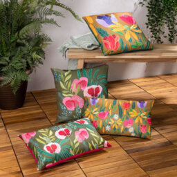 Wylder Nature House Of Bloom Poppy Square Uv & Water Resistant Outdoor Polyester Filled Cushion - thumbnail 4