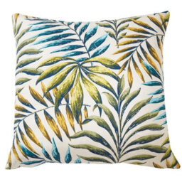 Fern Green Summer Scatter Cushion - Square Filled Pillow For Home Garden Sofa, Chair, Bench, Seating Furniture - 43 X 43Cm - thumbnail 1