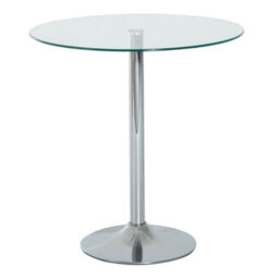 Wyld Haus Diliha 70Cm Round Tempered Glass Dining Table With Polished Steel Base For Compact Spaces - thumbnail 3