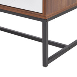 Beliani Compact Sideboard 62 X 112Cm Dark Brown With White Metal Legs, 3-Door Tv Stand - thumbnail 8