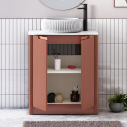 Royal Bathrooms Avenza 700mm Terracotta Clay Floor Standing Bathroom Vanity Unit 2 Door With Milan Basin - thumbnail 5