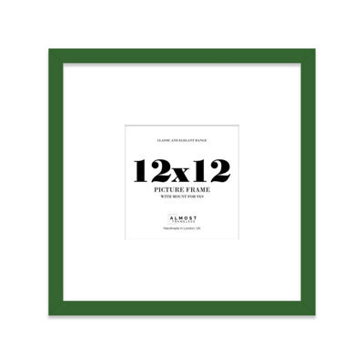 "12X12"" Green Picture Frame - 12X12"" Square Frame With 9X9"" Mount For 12X12""/9X9"" Pictures Vintage Style Gallery Wall, 1 Pack" - image 1
