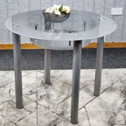 Kosy Koala Glass Grey Dining Table Round Dining Table Dining Room Kitchen Furniture - thumbnail 8