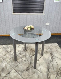 Kosy Koala Glass Grey Dining Table Round Dining Table Dining Room Kitchen Furniture - thumbnail 9