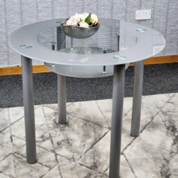 Kosy Koala Glass Grey Dining Table Round Dining Table Dining Room Kitchen Furniture - thumbnail 6
