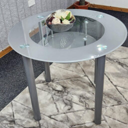 Kosy Koala Glass Grey Dining Table Round Dining Table Dining Room Kitchen Furniture - thumbnail 3