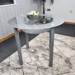 Kosy Koala Glass Grey Dining Table Round Dining Table Dining Room Kitchen Furniture - thumbnail 2