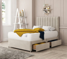 "Bed Choices Alaska Plush Velvet Divan Bed With 2 Drawers, Mattress And 54"" Headboard" - thumbnail 3