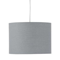First Choice Lighting Grey Textured Cotton 25Cm Pendant Lightshade - thumbnail 2