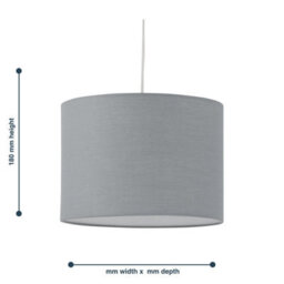 First Choice Lighting Grey Textured Cotton 25Cm Pendant Lightshade - thumbnail 7