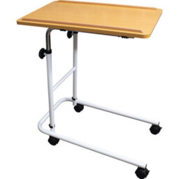 Loops Height Adjustable Overbed Table With Four Wheels - 600X400mm Surface For Comfort And Convenience - thumbnail 1