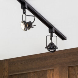 Litecraft Greenwich Black 2 Head 1M Straight Kitchen Ceiling Light With Led Bulbs - thumbnail 2