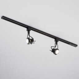 Litecraft Greenwich Black 2 Head 1M Straight Kitchen Ceiling Light With Led Bulbs - thumbnail 3