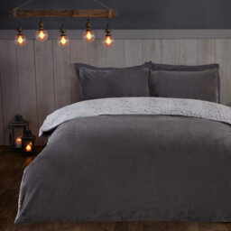 Smart Living Luxury Textured Two Tone Faux Fur Duvet Cover And Pillowcase - thumbnail 5
