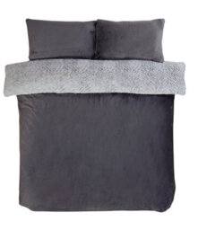 Smart Living Luxury Textured Two Tone Faux Fur Duvet Cover And Pillowcase - thumbnail 3