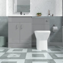Nes Home 1100mm Freestanding Grey Basin Vanity Unit & Back To Wall Toilet - thumbnail 2