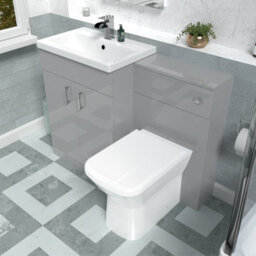 Nes Home 1100mm Freestanding Grey Basin Vanity Unit & Back To Wall Toilet - thumbnail 4