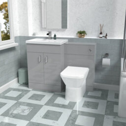 Nes Home 1100mm Freestanding Grey Basin Vanity Unit & Back To Wall Toilet - thumbnail 1