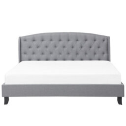 Beliani Bed Fabric Bordeaux 180 X 200 Cm (Eu Super King) Light Grey - thumbnail 6