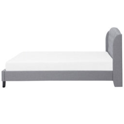 Beliani Bed Fabric Bordeaux 180 X 200 Cm (Eu Super King) Light Grey - thumbnail 5