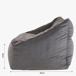 icon Cecilia Bean Bag Sofa Charcoal Grey Giant Velvet Bean Bag Chair - thumbnail 9