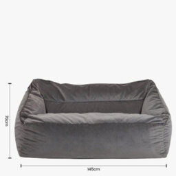 icon Cecilia Bean Bag Sofa Charcoal Grey Giant Velvet Bean Bag Chair - thumbnail 8