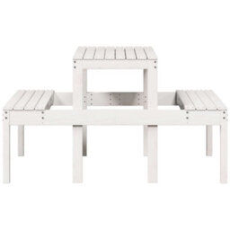 Walplus Picnic Table White 110X134X75 Cm Solid Wood Pine - thumbnail 5
