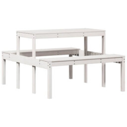 Walplus Picnic Table White 110X134X75 Cm Solid Wood Pine - thumbnail 2