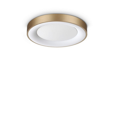 Ideal Lux Luminosa Planet 40Cm Integrated Led Semi Flush Ceiling Light Brass 1850Lm 3000K - image 1