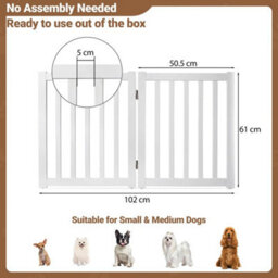"Foldable Wooden Dog Gate 24"" 2 Panels" - thumbnail 2