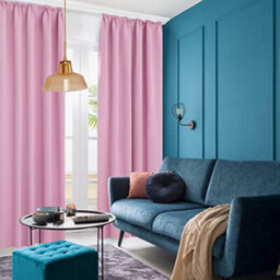 "Deconovo Super Soft Curtains Pencil Pleat Curtains Blackout Curtains Girls Curtains For Baby Nursery W55""x L82"" Pink One Pair" - thumbnail 5