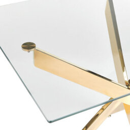 Beliani Dining Table Maramo Gold 120 Cm 70 Cm Tempered Glass - thumbnail 5