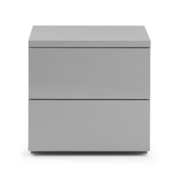 Julian Bowen Monaco 2 Drawer Bedside Storage Table Grey Gloss, Soft Close, Height: 48 X Width: 50 X Depth: 40Cm - thumbnail 2
