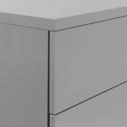 Julian Bowen Monaco 2 Drawer Bedside Storage Table Grey Gloss, Soft Close, Height: 48 X Width: 50 X Depth: 40Cm - thumbnail 3