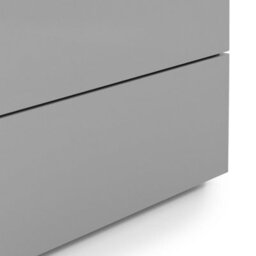 Julian Bowen Monaco 2 Drawer Bedside Storage Table Grey Gloss, Soft Close, Height: 48 X Width: 50 X Depth: 40Cm - thumbnail 4