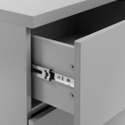 Julian Bowen Monaco 2 Drawer Bedside Storage Table Grey Gloss, Soft Close, Height: 48 X Width: 50 X Depth: 40Cm - thumbnail 5
