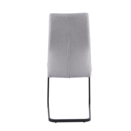 Hallowood Furniture Finley Small Round Dining Table In White Marble Finish With 2 High Back Light Grey Fabric Chairs - thumbnail 9
