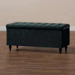 120Cm Cubed Upholstered Ottoman Storage Box Silver Plush Velvet Multifunctional Blanket Storage Box With Wooden Legs - thumbnail 2