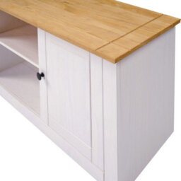 Seconique Panama 2 Door 1 Shelf Flat Screen Tv Unit In White And Natural Wax Finish - thumbnail 5