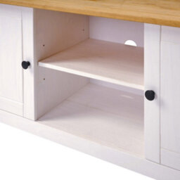 Seconique Panama 2 Door 1 Shelf Flat Screen Tv Unit In White And Natural Wax Finish - thumbnail 6
