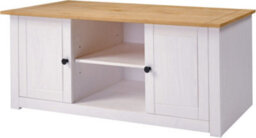 Seconique Panama 2 Door 1 Shelf Flat Screen Tv Unit In White And Natural Wax Finish