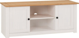 Seconique Panama 2 Door 1 Shelf Flat Screen Tv Unit In White And Natural Wax Finish - thumbnail 3
