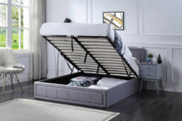 Home Treats Super King Grey Ottoman Storage Bed Frame Gas Lifting - thumbnail 6