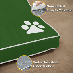 istyle mode Super Soft Cosy Green Large Dog Beds Cushion Water Resistant Mattresses Washable Zipped Cover With Cushion - thumbnail 2
