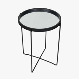 Pacific Lifestyle Voss Mirrored Glass And Black Wood Veneer Side Table - thumbnail 5