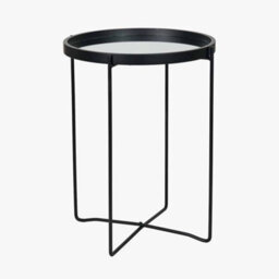Pacific Lifestyle Voss Mirrored Glass And Black Wood Veneer Side Table - thumbnail 4