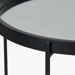 Pacific Lifestyle Voss Mirrored Glass And Black Wood Veneer Side Table - thumbnail 7