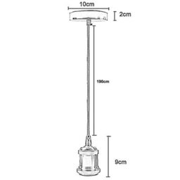 Yellow Brass Ceiling Light Fitting Gold Round 2M E27 Lamp Holder Suspended Pendant Light Fitting Kit For Indoor Lightings - thumbnail 2