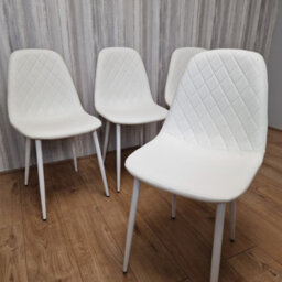 Kosy Koala 4 Dining Chairs White Chairs Stitched Leather Chairs, Living Kitchen Room Chairs - thumbnail 5